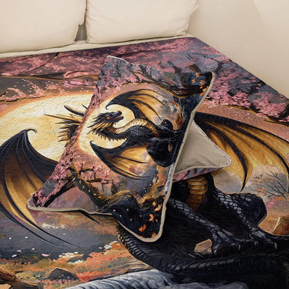 Shineful All Season Quilt 3-Piece Set - Moonlit Majesty Dragon
