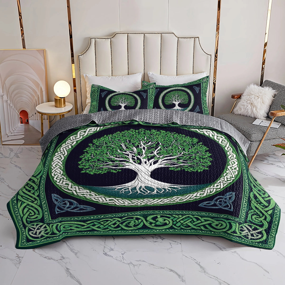 Shineful All Season Quilt 3-Piece Set - Celtic Tree of Life