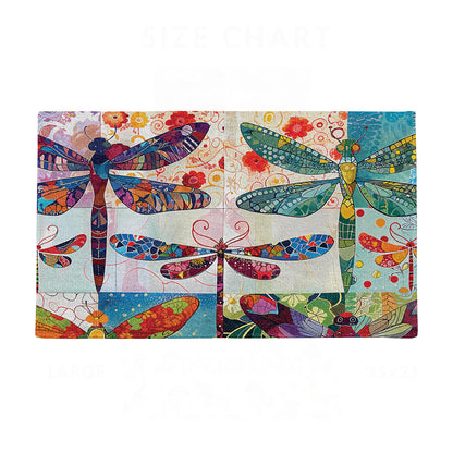 Shineful Dragonfly Harmony Ultra-Thin Non Skid Floor Mat, Kitchen Rugs