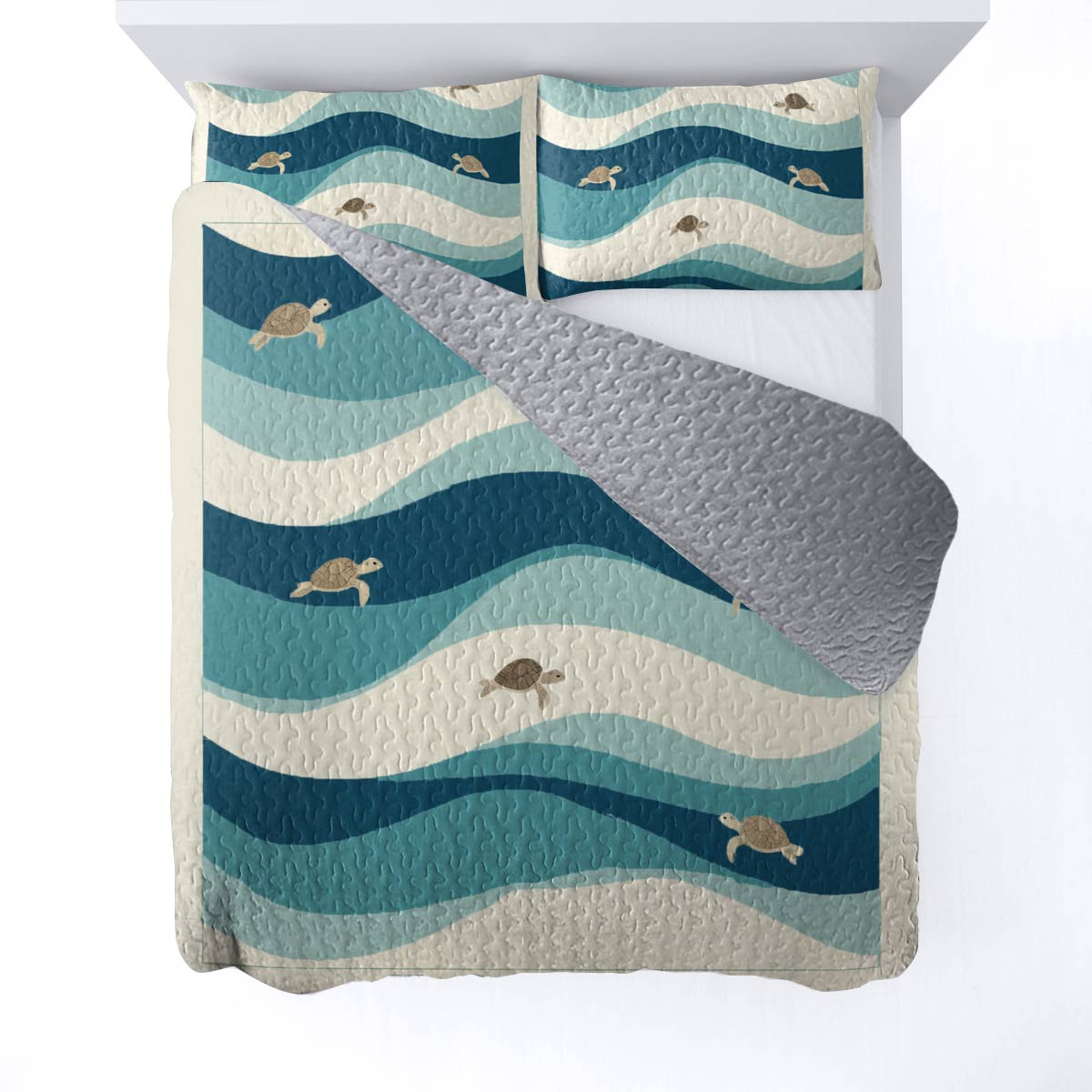 Shineful All Season Quilt 3-Piece Set Turtle Tide