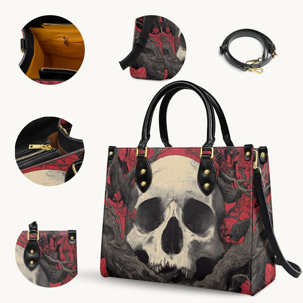 Shineful Leather Bag Redbound Skull