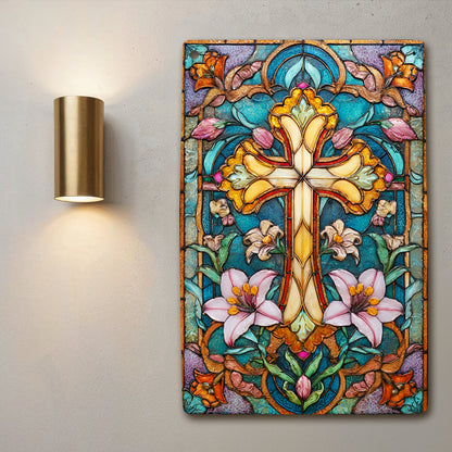 Shineful 2D Metal Sign Floral Cross