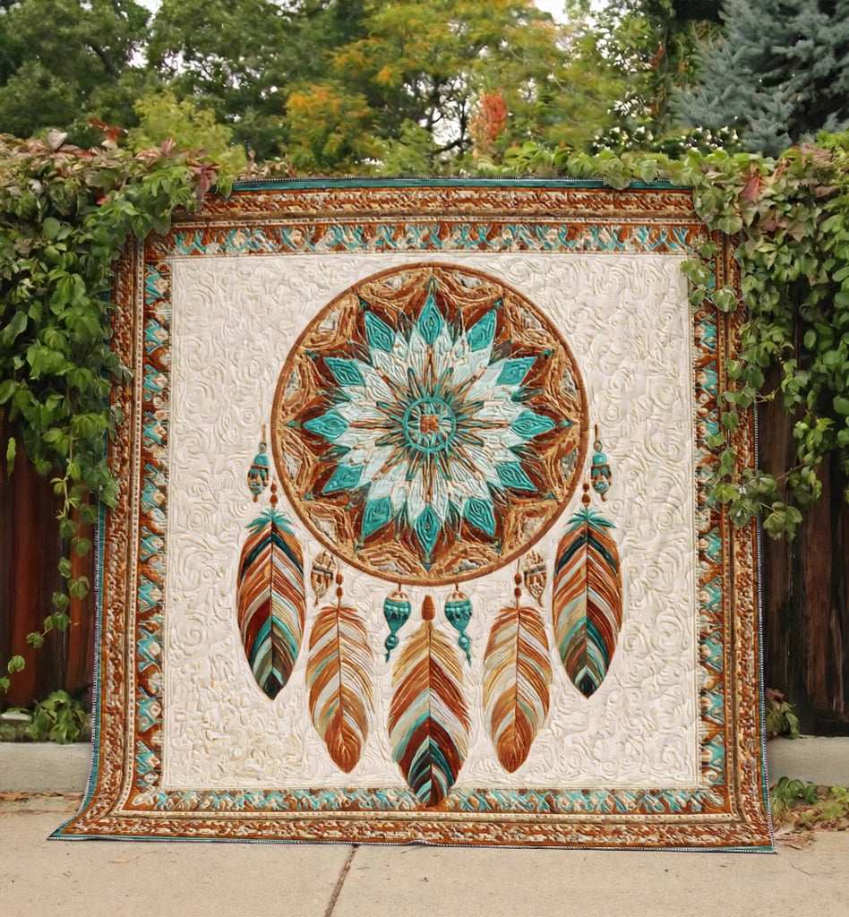 Shineful Flat Print Faux Quilt Blanket Ancestral Dream