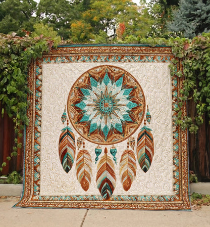 Shineful Flat Print Faux Quilt Blanket Ancestral Dream