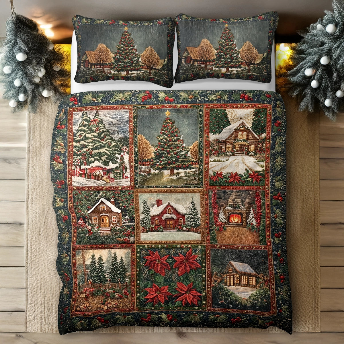 Shineful All Season Quilt 3-Piece Set - Holiday Homestead Christmas