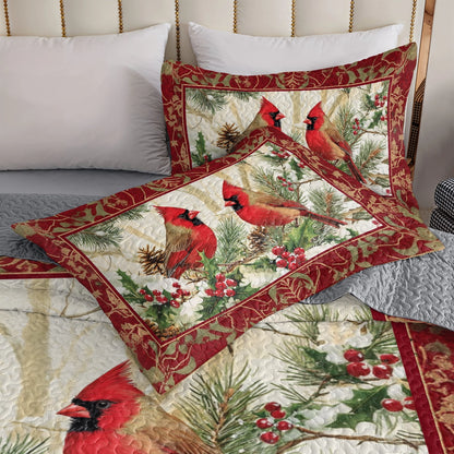 Shineful All Season Quilt 3-Piece Set Holiday Cardinal