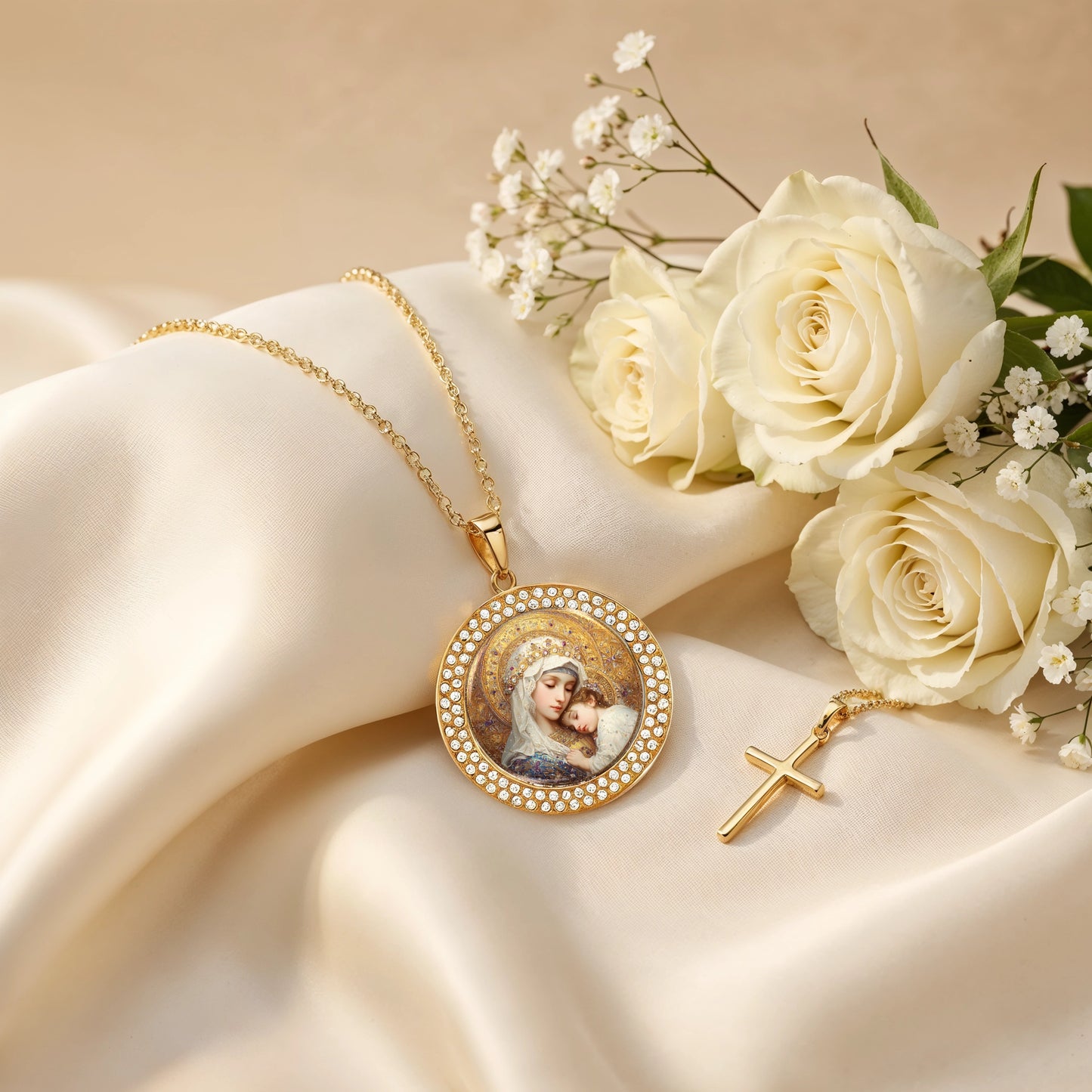 Shineful Necklace Madonna & Child Medallion