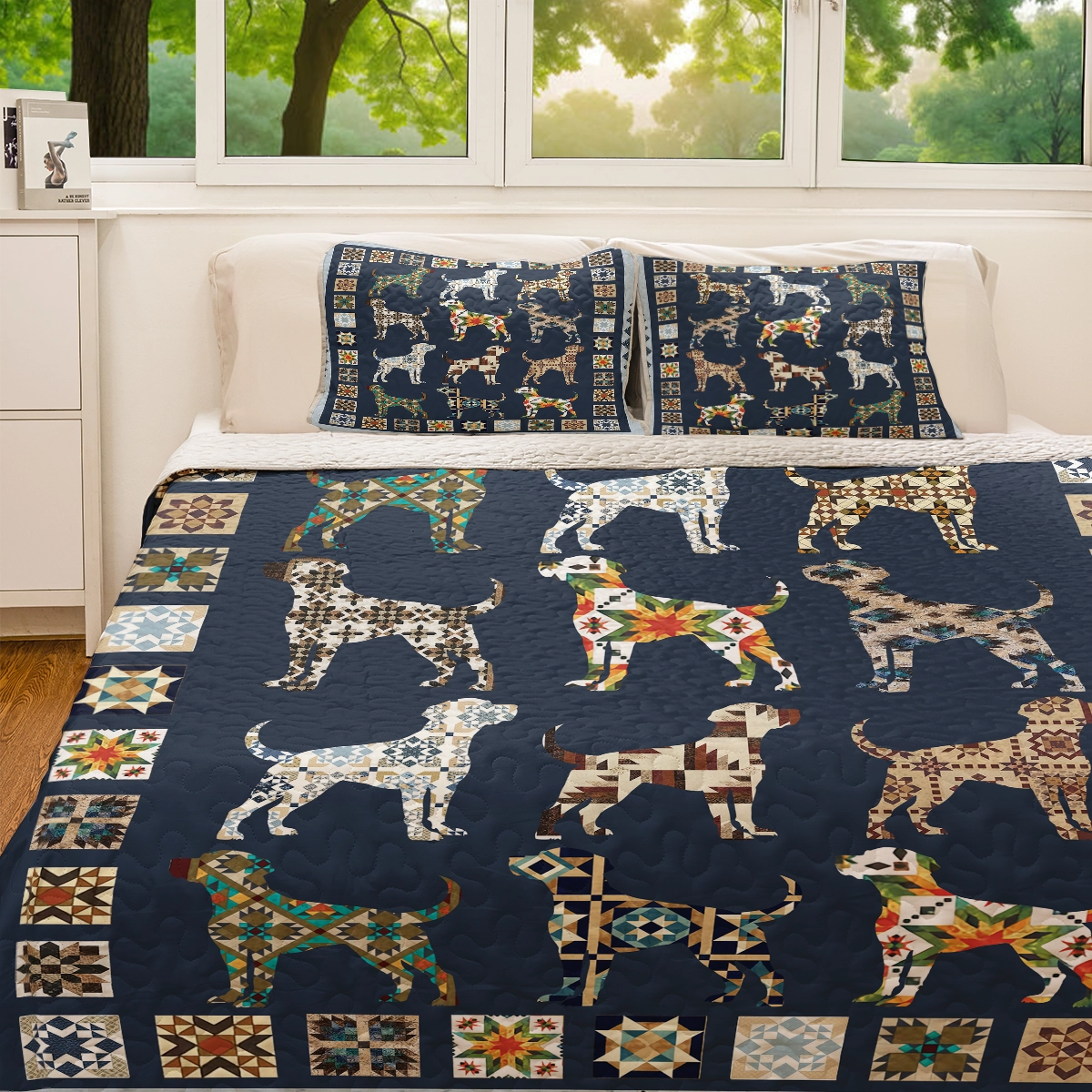 Shineful All Season Quilt 3-Piece Set - Labrador Retriever Patchworks