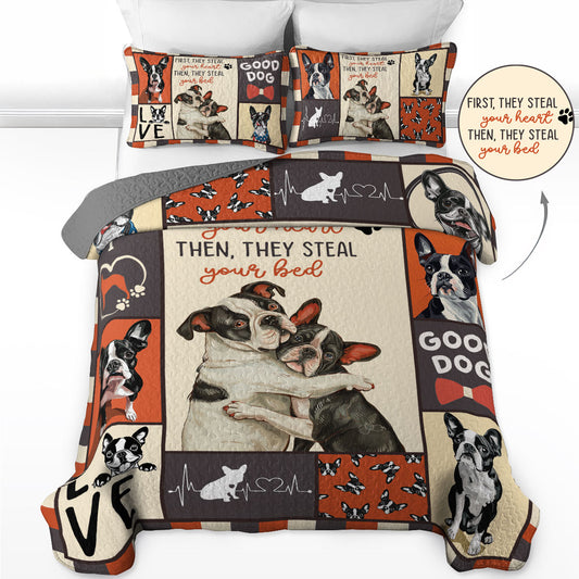 Shineful All Season Quilt 3-Piece Set Heart and Furry Thieves