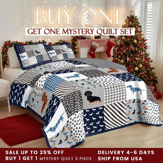 Shineful Quilt 3-Piece Set Dachshund Delight