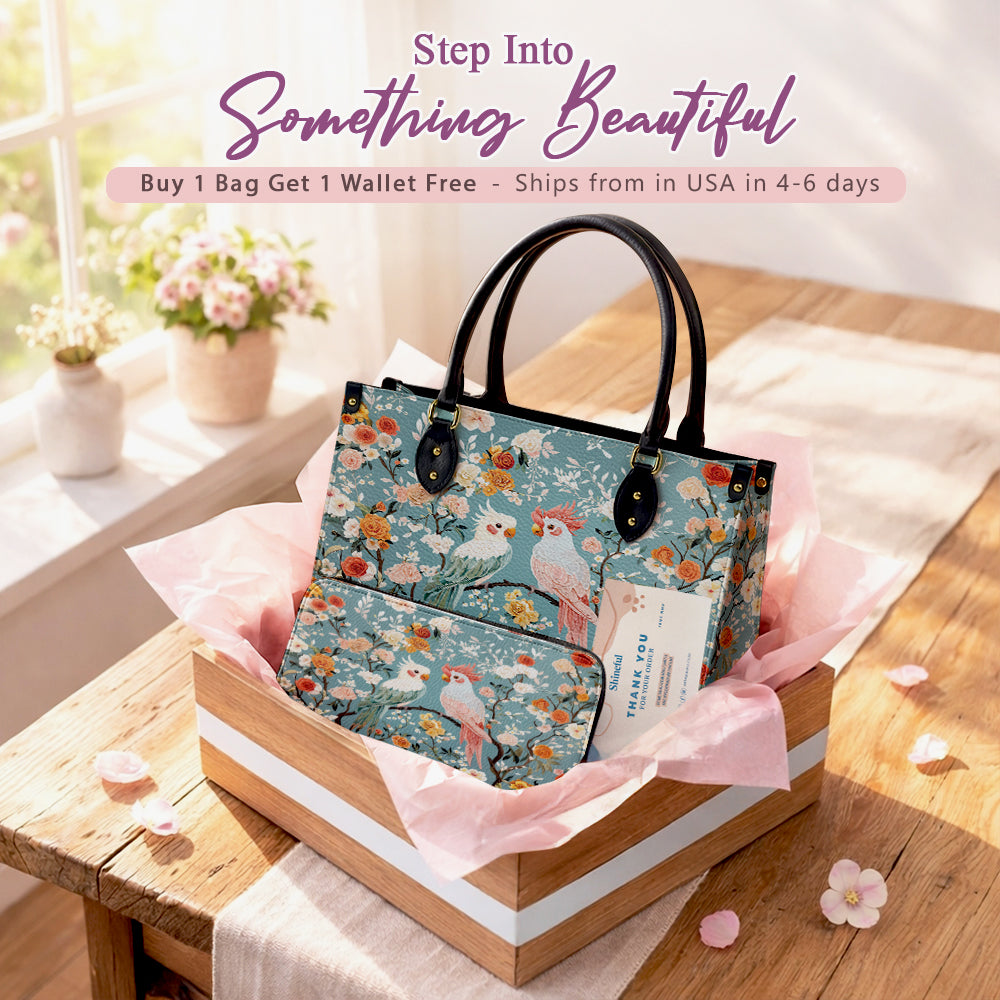 Shineful Leather Bag Floral Rosy Cockatoo