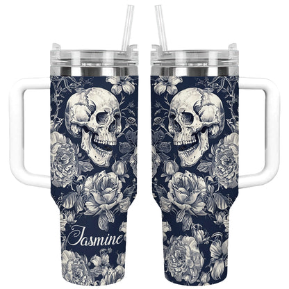 Shineful Tumbler Personalized Skull Garden