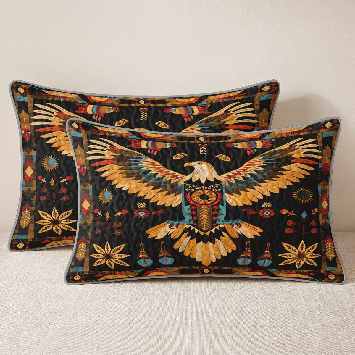 Shineful Quilt 3-Piece Set Tribal Eagle