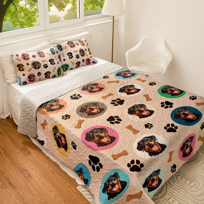 Shineful All Season Quilt 3-Piece Set - Rottweiler's Dreamland