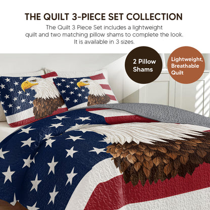Shineful Quilt 3-Piece Set American Eagle
