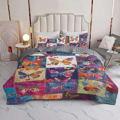 Shineful All Season Quilt 3-Piece Set Flutter Fantasy Butterfly