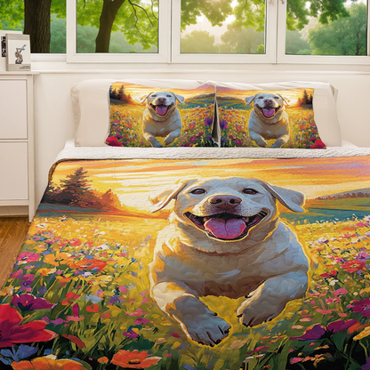Shineful All Season Quilt 3-Piece Set - Joyous Labrador Retriever