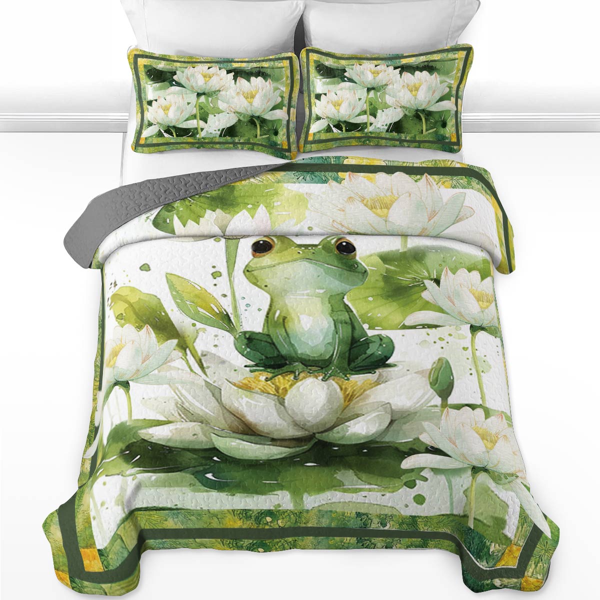 Shineful All Season Quilt 3-Piece Little Frog