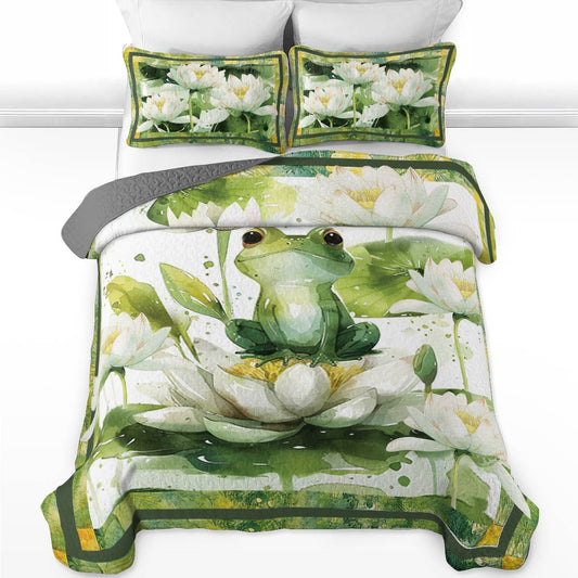 Shineful All Season Quilt 3-Piece Little Frog