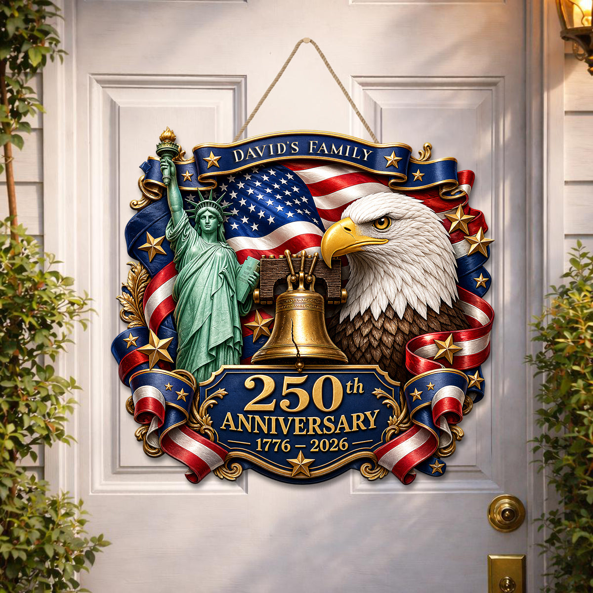 Shineful Freedom Crest Wood Sign