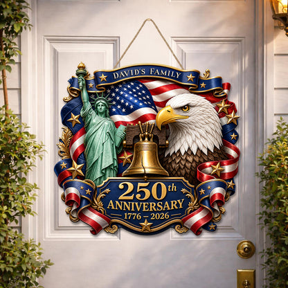 Shineful Freedom Crest Wood Sign