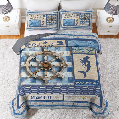 Shineful All Season Quilt 3-Piece Ocean Treasure