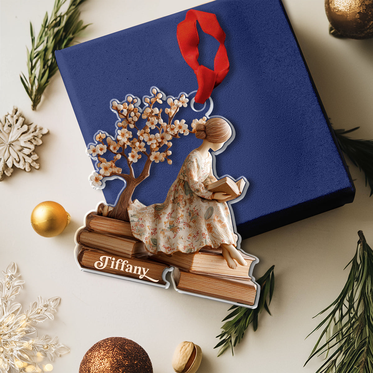 Shineful 2D Acrylic Ornament Personalized Reading Love Club