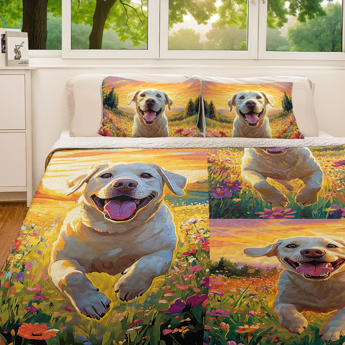 Shineful All Season Quilt 3-Piece Set - Labrador's Frolic