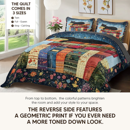 Shineful Quilt 3-Piece Set Cozy Cat