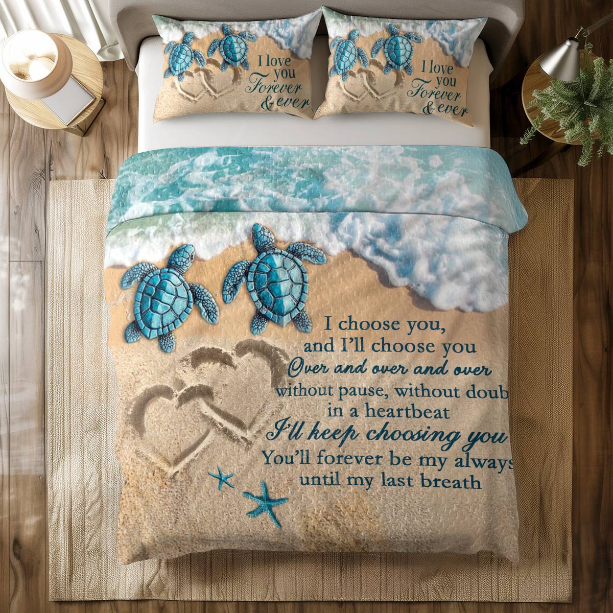 Shineful All Season Quilt 3-Piece Set Turtle Lover