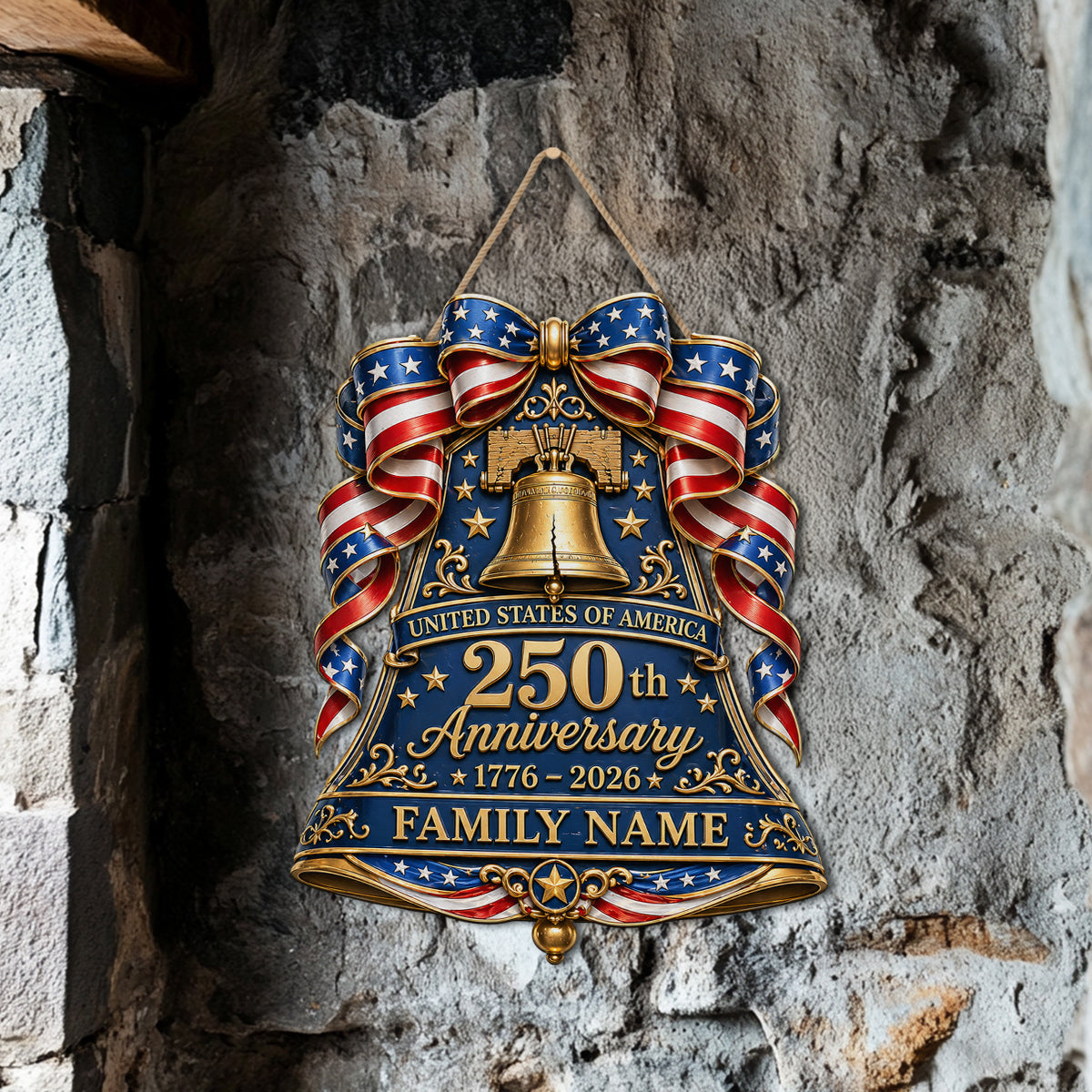 Shineful Liberty Bell Personalized Wood Sign