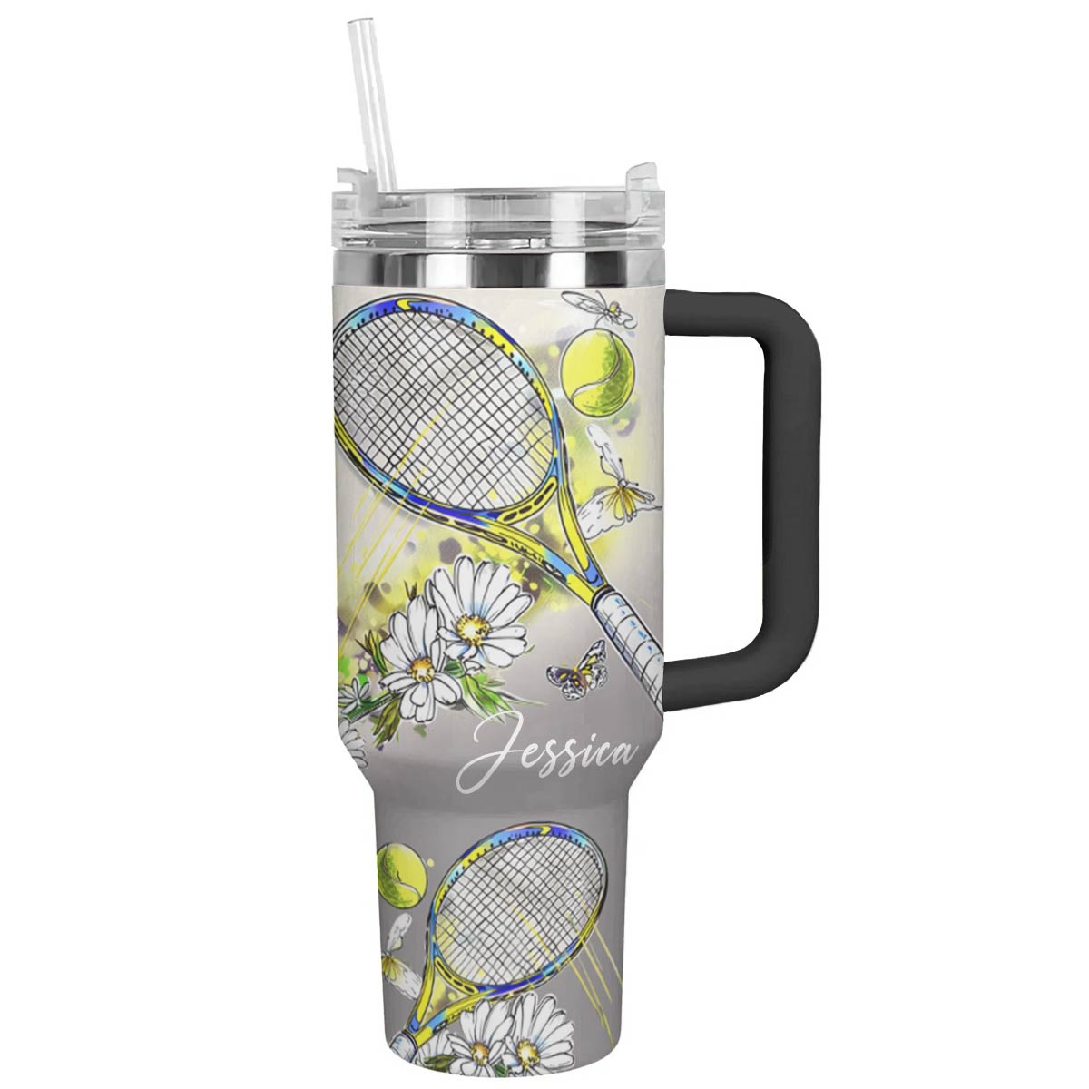Shineful Personalized Tumbler Elegent Tennis