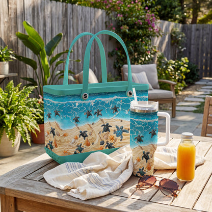 Shineful Bundle Beach Bag And Tumbler Turtle Journey