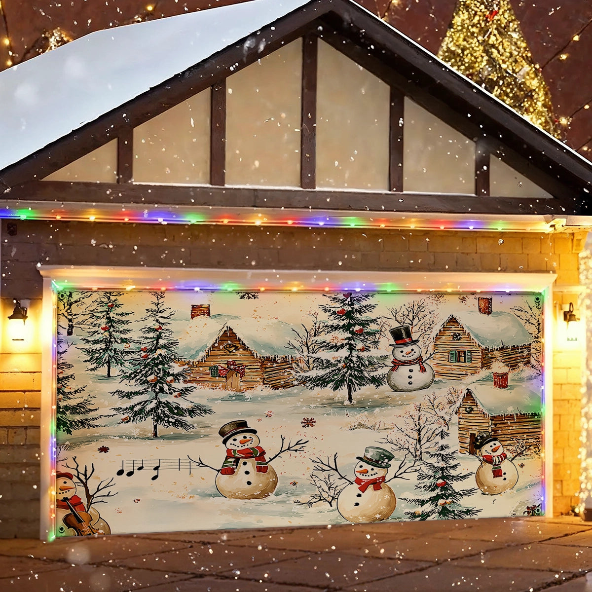 Shineful Garage Door Banner Decoration - Snow Melody