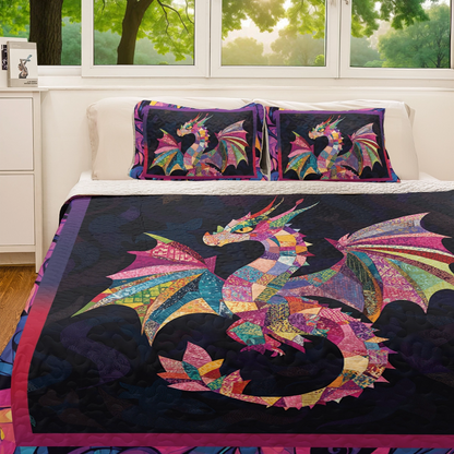 Shineful All Season Quilt 3-Piece Set - Prism Dragon