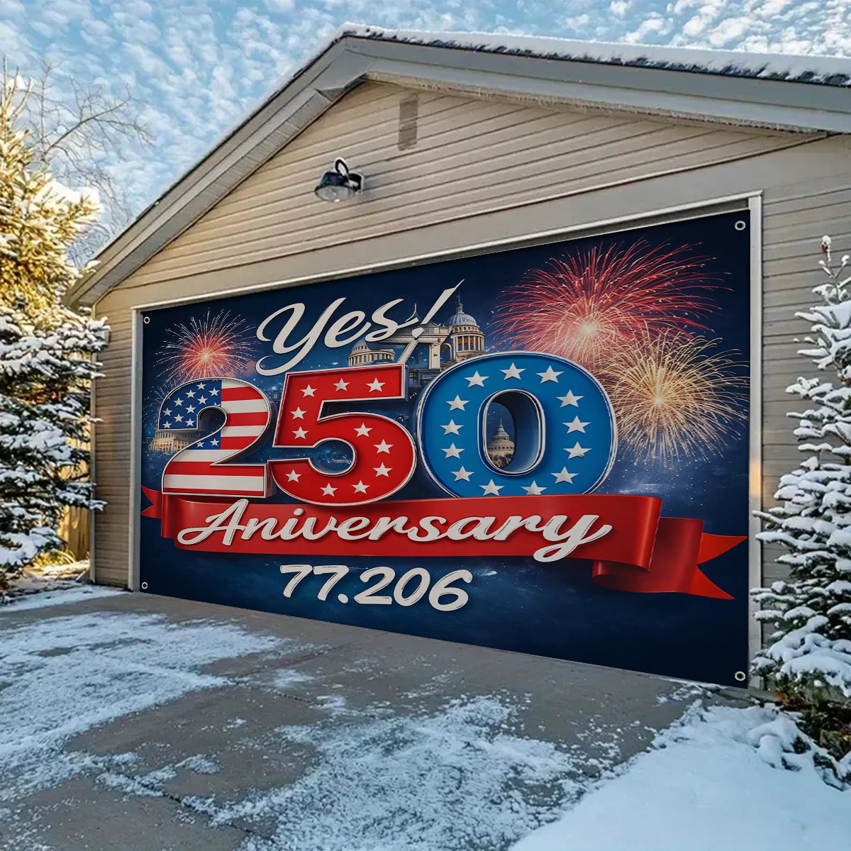 Shineful Garage Door Banner Decoration Yes to the American Story