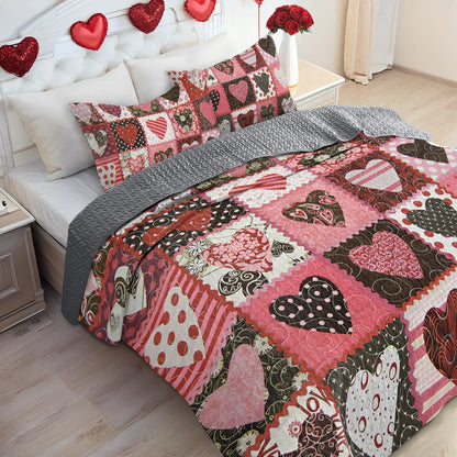 Shineful All Season Quilt 3-Piece Heartfelt Patchwork Quilt