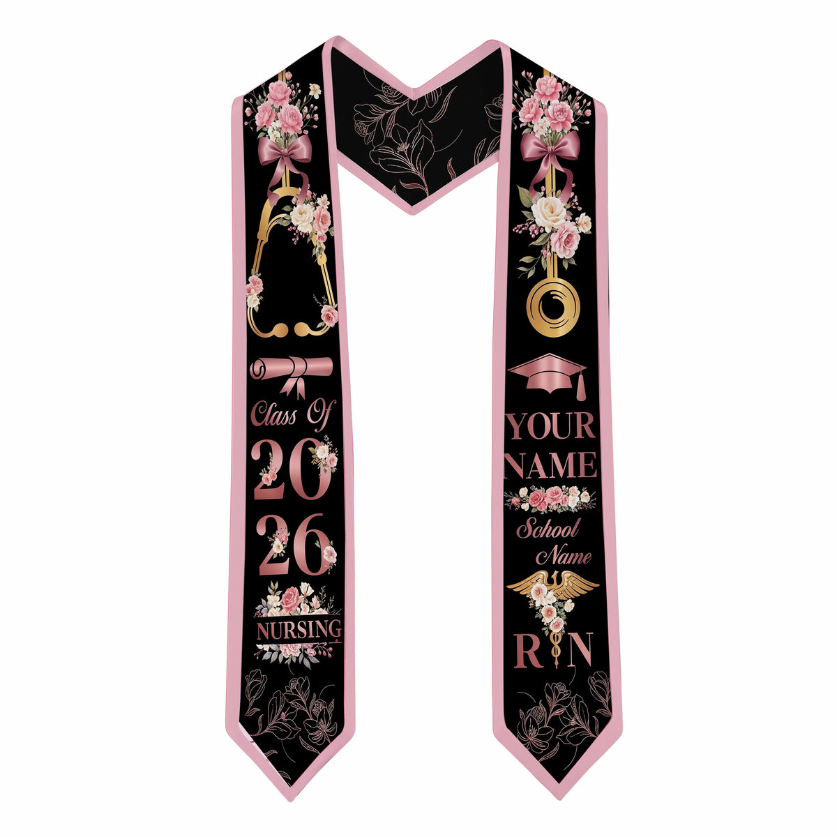 Shineful Graduation Sash Personalized Nursing Elegance
