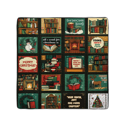 Shineful All Season Quilt 3-Piece Set Santa Reading Nook