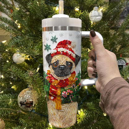 Shineful Glossy Tumbler Puggy Christmas