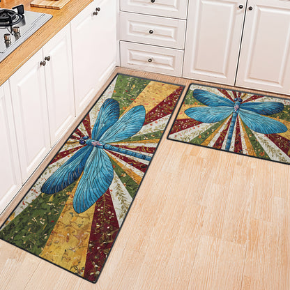 Shineful Dragonfly Bloom Ultra-Thin Non Skid Floor Mat, Kitchen Rugs