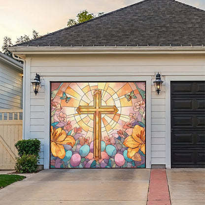 Shineful Garage Door Banner Decoration Easter Radiant Cross