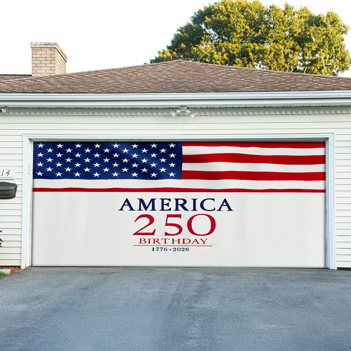 Shineful Garage Door Banner Decoration America 250th Anniversary