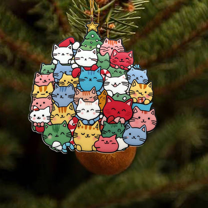 Shineful 2D Acrylic Ornament Cuteness Overload Cats Christmas