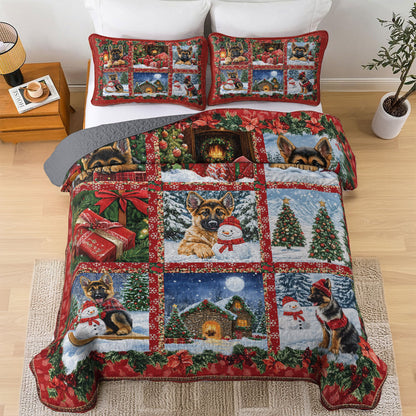 Shineful All Season Quilt 3-Piece Set Holiday Paws