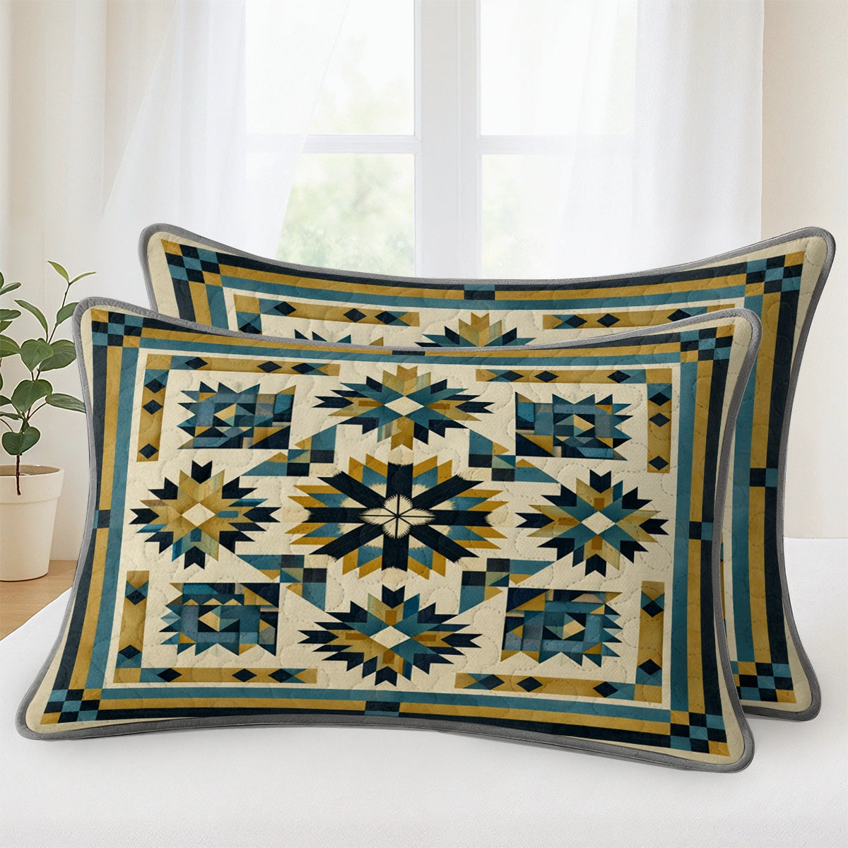 Shineful All Season Quilt 3-Piece Set Desert Compass Star