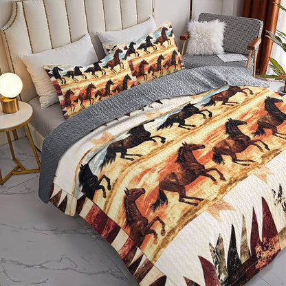 Shineful All Season Quilt 3-Piece Set Galloping Grace