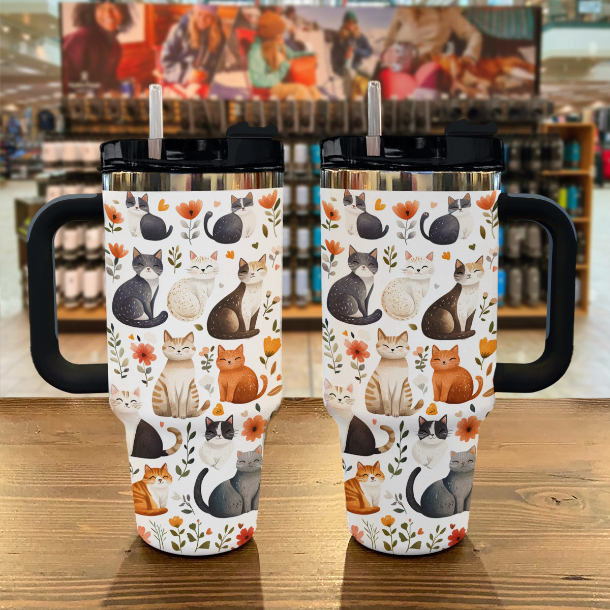 Shineful Tumbler Cute Cat Travel