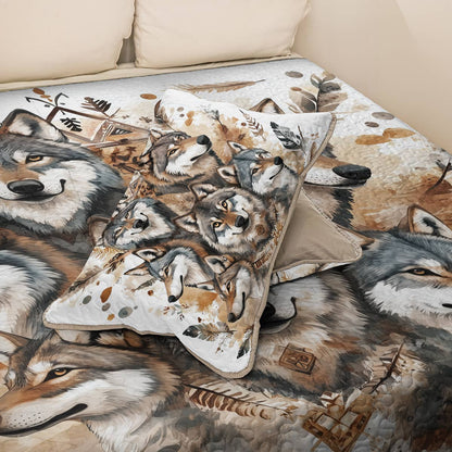 Shineful All Season Quilt 3-Piece Set - The Call Of The Wolf Pack