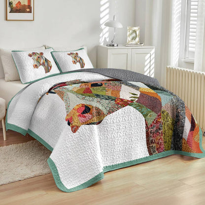 Shineful All Season Quilt 3-Piece Set - Moo-saic Meadow